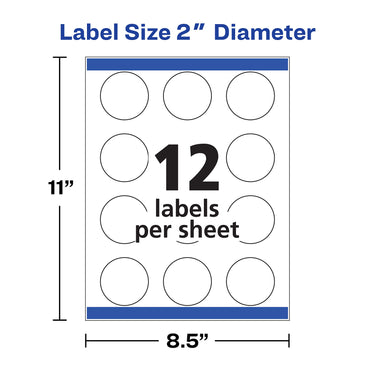 Avery Printable Round Labels with Sure Feed, 2